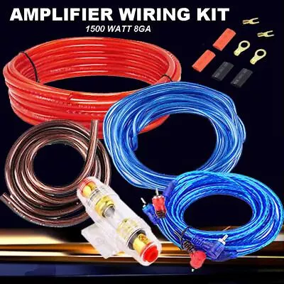 Amplifier Wiring Kit 1500W Power Car Audio Subwoofer Wire AMP GAUGE SUB Cable • £6.37