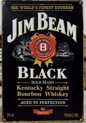 JIM BEAM Tin Metal Sign Rustic Look .. MAN CAVE . Brand New. AU SELLER • $10