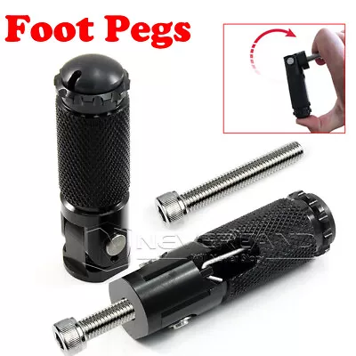 2x CNC Folding Foot Peg Foot Pegs Rear Set Rest Racing For Universal Motorcycle • $13.99