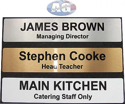 Personalised Metal Door Sign 255x50mm Home Office Business 2 LINES OF TEXT • £4.95