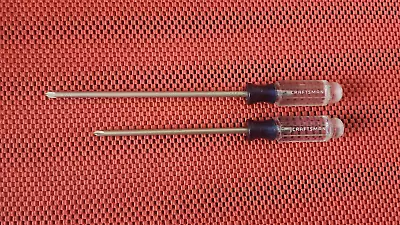 2 Craftsman P2 Phillipshead Screwdrivers #41296 & #41853 Made In The U.s.a. • £16.38