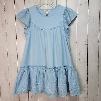 Matilda Jane Dream Chasers Oh Joy Dress Size 12 Blue Ruffle Lace • $24