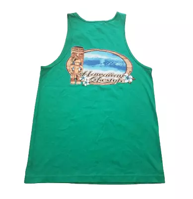 Vintage Murina Hawaiian Tank Top Men's Medium M Green Made In USA 90s Summer • $24.97