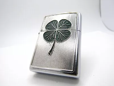 LUCKY SHAMROCK Four-leaf Clover Metal Zippo 2004 Fired Rare • $177.81