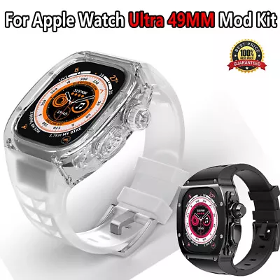 For Apple Watch Band Ultra 2/Ultra Transparent Case Rubber Strap Mod Kit 49mm • $32.80