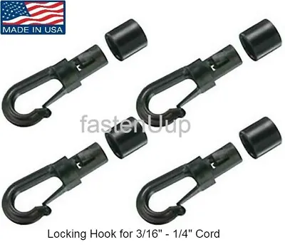 Bungee Shock Cord Hook - Closed Lock Hook End For 3/16 1/4 Cord Kayak Canoe USA • $381.98