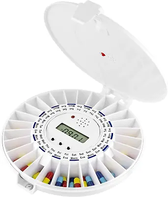 £94.82 • Buy Automatic Pill Dispenser 6 Alarms, Solid Lockable Lid | Essential Medication Aid