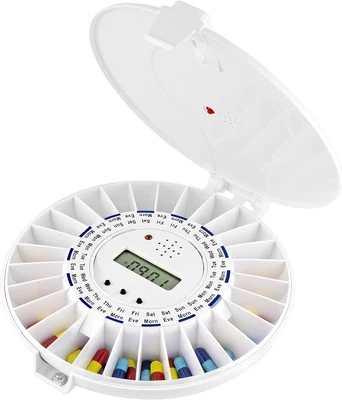 £94.82 • Buy Automatic Pill Dispenser 6 Alarms, Solid Lockable Lid | Essential Medication Aid