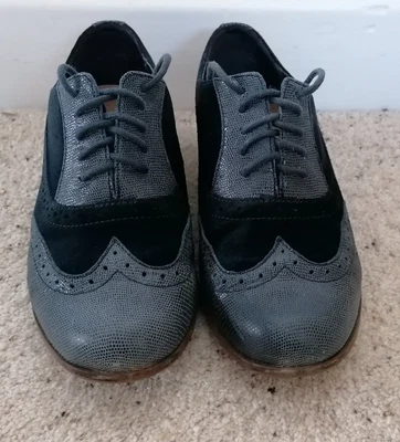 £15 • Buy Clarks Software Hamble Oak Blue Leather & Suede Brogue Size 2E Very Generous Fit