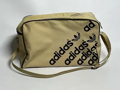 Vintage 1970's Adidas Duffle Shoulder Gym Bag Tan Brown • $39.95