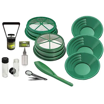 ASR Outdoor 11pc Double Classifier Gold Panning Kit With Scoop Vials Sand Magnet • $54.99
