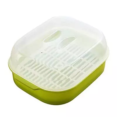 Microwave Oven Steamer Cook Container With Lid Plastic For Steamed Bread Bun Dum • $19.12