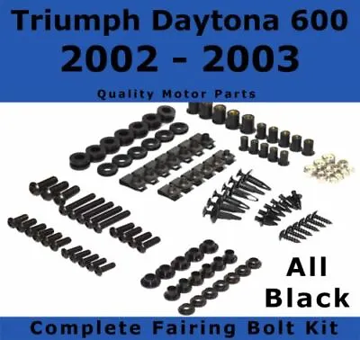 $45.99 • Buy Complete Black Fairing Bolt Kit Body Screws For Triumph Daytona 600 2002 - 2003