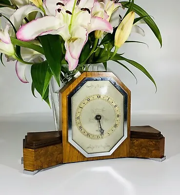 Sublime Art Deco Walnut Cased 8 Day Clock By Elliott Of London (c.1930’s) • $769.28