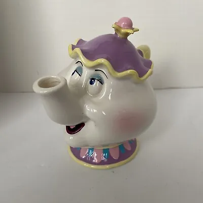 Vintage Schmid Disney Beauty & The Beast MRS POTTS CERAMIC TEAPOT Coin Bank READ • $35