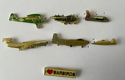 Vintage 7 Military Lapel Hat Pins - Warbirds NASA Space Shuttle More - (LOT 9) • $12