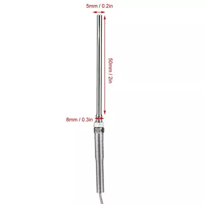 M8 Thread Type K Thermocouple 50mm Probe Temperature Sensor Wire 0-400℃ (1m) • $8.54