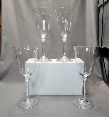 Vintage Mikasa Jolie Crystal Bordeaux Wine Glass Goblets Set Of 4 Glasses 12 Oz • $37.50