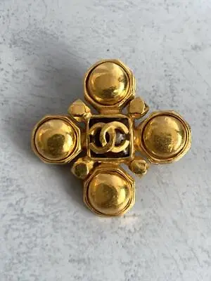 CHANEL Gold Brooch 97A Vintage Coco Mark Corsage By DHL From JP • $1028.78