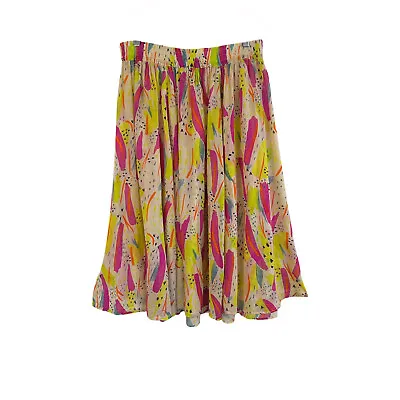 Gorman Size 12 Colourful Abstract Printed Fine Cotton Elastic Waist Skirt • $48