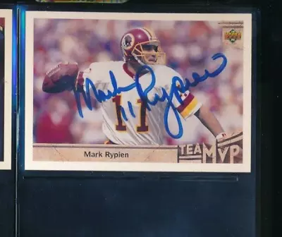 1992 Upper Deck #374 Mark Rypien Redskins Signed Autograph (EO37) SWSW6 • $12