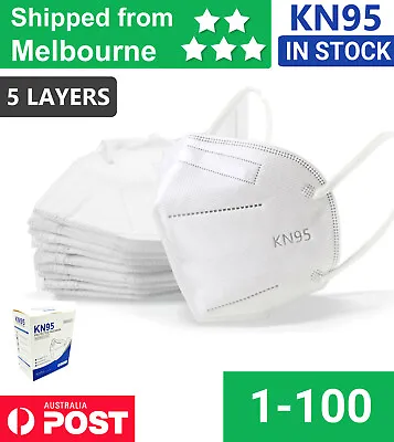 $6.77 • Buy 1-100 PCS BULK KN95 Mask Disposable N95 Face Masks Australia 5 Layers White JI