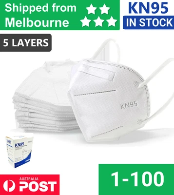 $6.77 • Buy 1-100 PCS BULK KN95 Mask Disposable N95 Face Masks Australia 5 Layers White JI