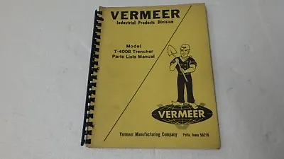 Vermeer T-400b Trencher Parts Manual  • $40.04