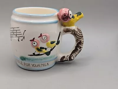 Vintage 1950’s Whistle For Your Milk Mug Bird On Handle Small Cup Ross Products • $16.50