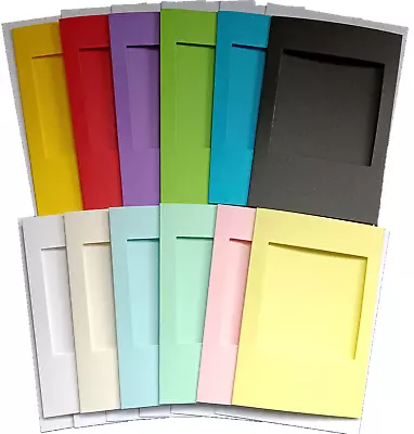 Square Aperture Tri Fold Card Blanks A6 6x4  12 Colours 5 Pack Cross Stitch • £4.89