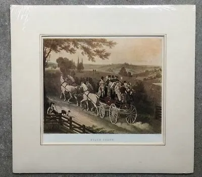 Original Antique Matted Stagecoach Print 1908  Stage Coach And Four J Pollard • £12.50