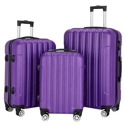 20 24 28  Travel Luggage Set Bag Trolley Suitcase W/TSA Lock Rolling Case Purple • $85.99