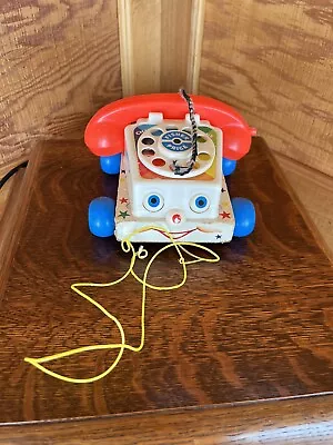 Fisher Price Pull Toy Chatter Phone #747 Moving Eyes Vintage 1961 • $8.50