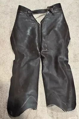 Vintage Jerry's Leather Chaps Motorcycle Biker Brown Englewood Colorado • $49