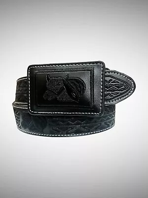 Men's Western Embroidered Leather Belt Cowboy Belt Cinto Vaquero Bordado Charro • $19.99