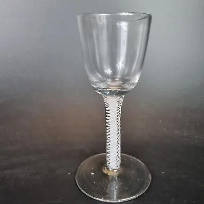 Antique 18th Century Wine Glass With Opaque Twist Stem #3 • £195
