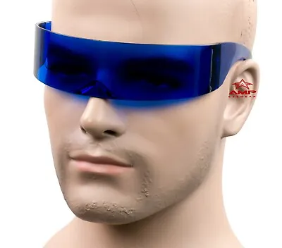 $9.95 • Buy Retro Future Robot Cyclops Band Full Wrap Around Shield Sunglasses Blue K521