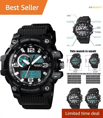 Men's Military Digital Watch - Dual Time Zones Waterproof Stylish Multi • $35.99