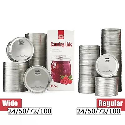 Canning Lids Regular And Wide Mouth 24-100 Count For Jars 70mm86mm  FORJARS • $11