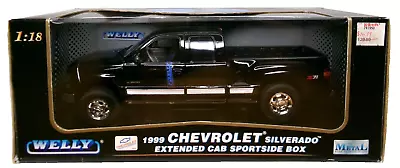 Welly 1999 Chevy Silverado Z71 Extended Cab Sportside Box Pickup Truck 1/18 • $79.99