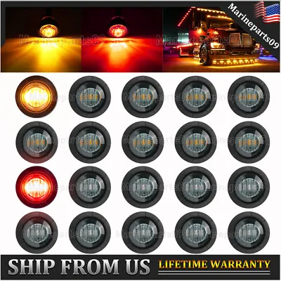 Mini Round Marker Lights 3/4 LED Truck Trailer Bullet 12V Side Clearance Light • $11.99