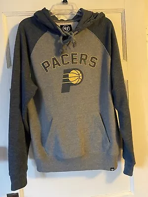 Indiana Pacers Men's Hoodie Sweatshirt Gray & Navy Size M Exc Used Condition • $16.99