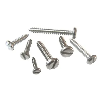 Self Tapping Screw Slot Drive Pan Head 316 Stainless A4 Marine Grade: Freepost • £7.30