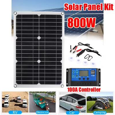 800W Solar Panel Kit 12V Battery Charger 100A Controller Caravan RV Boat Camping • £25.99