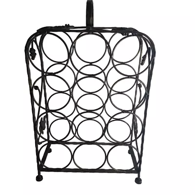 Kitchen Bar Wine Rack 12 Bottles Metal Floor Pantry Organizer Free Stand Black • $29.99