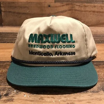 VTG Maxwell Hat Snapback Baseball Cap Mens Beige Monticello Arkansas USA Made • $30.88