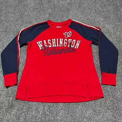 Washington Nationals Sweatshirt Womens Medium Red Cotton Pullover G-III 4Her • $14.99