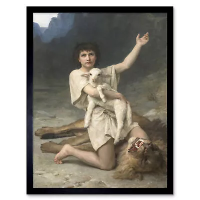 Gardner David The Shepherd Lamb Lion Painting Art Print Framed 12x16 • £11.99