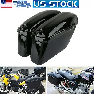 Glossy Black Side Cases 22L Hard Trunk Saddle Bags Rear Side Box For Motorcycle • $81.60