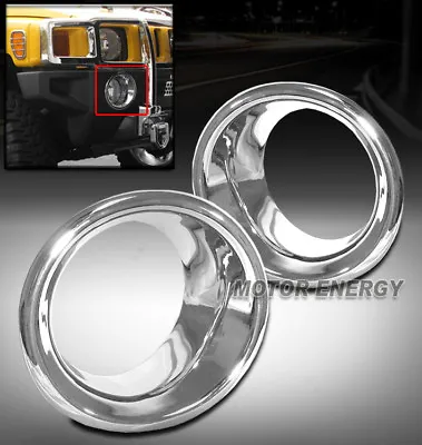 06-10 Hummer H3 Bumper Fog Light Trim Bezel Cover Ring Chrome Left+right 2pc New • $47.95